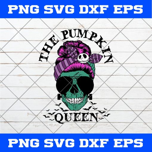 Skull Girl The Pumpkin SVG, The Pumkin Queen SVG, Skull SVG, Skull Queen SVG, Skull Wear Glasses SVG, Jack Skellington SVG, Jack On Skull Hair SVG