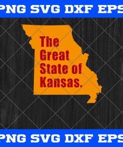 The Great State Of Kansas SVG PNG EPS DXF Pretty Black Designs for shirt