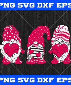 Three red Gnomes Santa Gnomies Patrick’s Day Svg Png Eps Dxf Cricut File Silhouette svg
