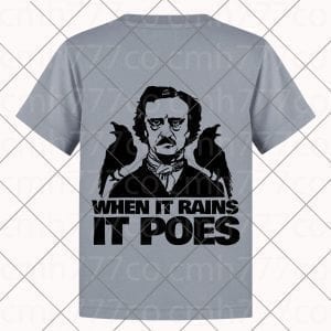 Edgar Allan Poe Raglan Crow When It Rains SVG, When it Rains It Poes SVG,Crows SVG, Edgar Allan Poe SVG