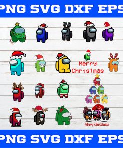 Among Us Christmas SVG PNG EPS DXF Cricut File Silhouette Art,