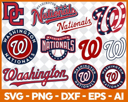 Washington Nationals team SVG, Washington Nationals Logo MLB Baseball SVG cut file for cricut files Clip Art Digital Files vector, eps, ai, dxf, png