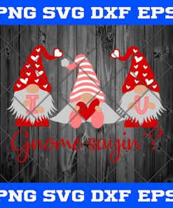 I love you Gnome sayin SVG | Valentine’s Gnome SVG | Valentine’s Shirt Design | Silhouette | Cricut File | PNG DXF EPS SVG