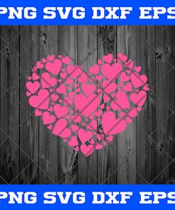 Hearts in heart Valentine's Day SVG, Heart shape svg, Fancy hearts svg, Heart banner svg, Cute heart svg, Heart outline svg, PNG DXF EPS SVG