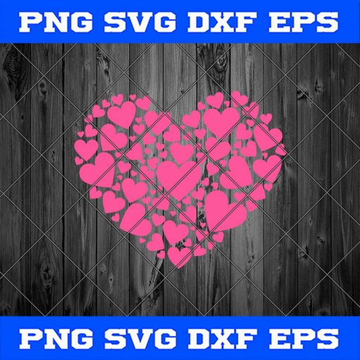 Hearts in heart Valentine's Day SVG, Heart shape svg, Fancy hearts svg, Heart banner svg, Cute heart svg, Heart outline svg, PNG DXF EPS SVG