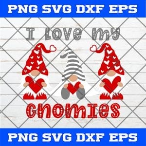 I love my gnomies hearts SVG | Valentine’s Gnome SVG | Valentine’s Shirt Design | Silhouette | Cricut File | PNG DXF EPS SVG