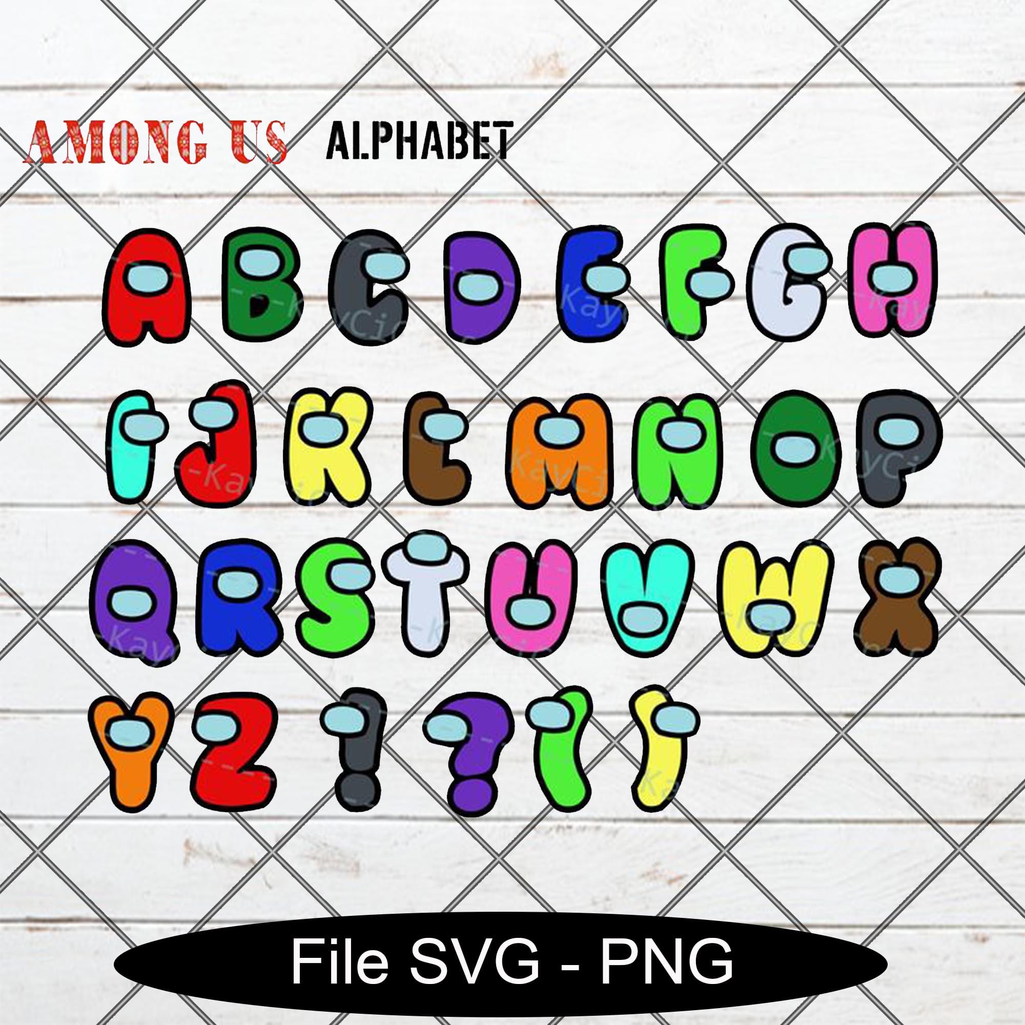 Among Us Alphabet SVG , Among Us Number svg , Among Us Shirt SVG