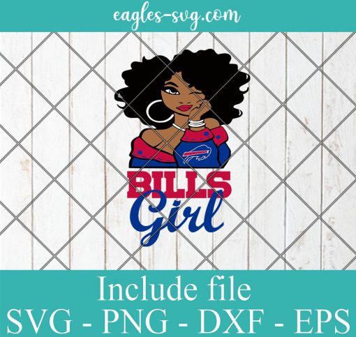 Buffalo Bills Afro Girl Football Fan Svg, Png Printable, Cricut & Silhouette