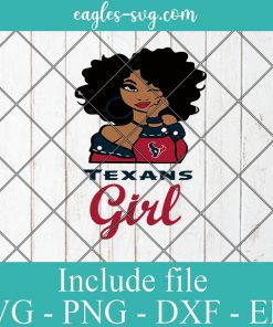 Houston Texans Afro Girl Football Fan Svg, Png Printable, Cricut & Silhouette