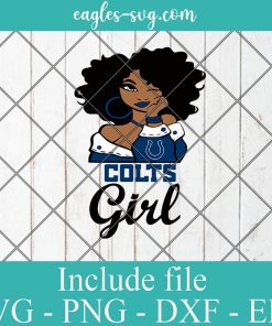 Indianapolis Colts Afro Girl Football Fan Svg, Png Printable, Cricut & Silhouette