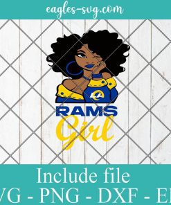 Los Angeles Rams Afro Girl Football Fan Svg, Png Printable, Cricut & Silhouette