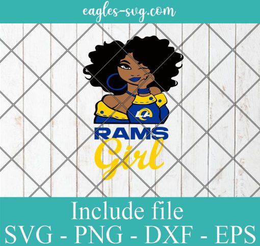 Los Angeles Rams Afro Girl Football Fan Svg, Png Printable, Cricut & Silhouette