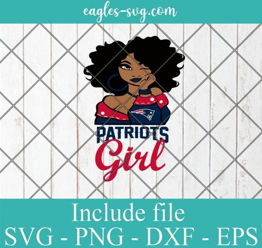 New England Patriots Afro Girl Football Fan Svg, Png Printable, Cricut & Silhouette
