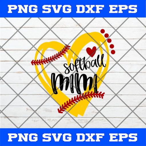Softball Svg, Softball mimi Svg, Baseball Mimi svg, heart frame Softball Svg Png Dxf Cricut Cameo File Silhouette Art