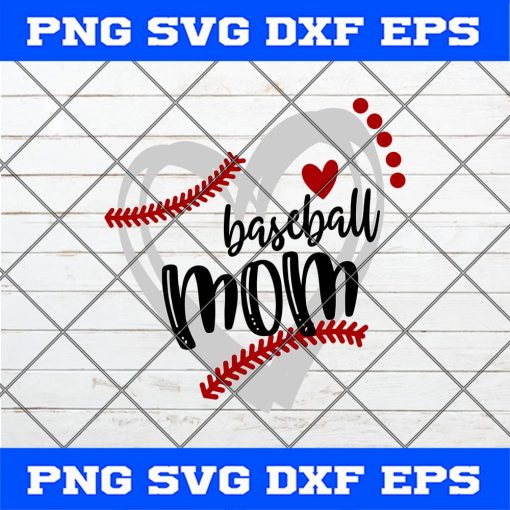 Baseball Svg, Baseball Mom svg, Mom softball svg, heart frame baseball Svg Png Dxf Cricut Cameo File Silhouette Art