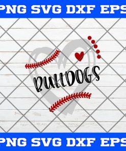 Baseball Svg, Softball Svg, Bulldogs Baseball svg, heart frame baseball Svg Png Dxf Cricut Cameo File Silhouette Art