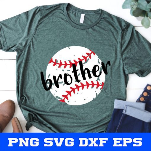 Baseball Brother Grunge Distressed Svg, Little Brother Biggest Fan Svg File for Cricut & Silhouette, Png