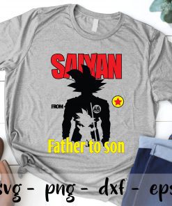 Dragon Ball Saiyan From Father To Son Father’s Day SVG PNG EPS DXF Cricut Cameo File Silhouette Art
