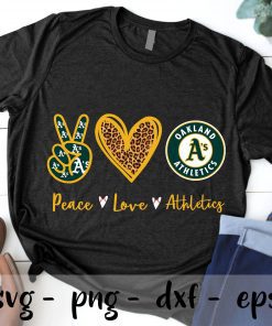 Peace Love Oakland Athletics Svg