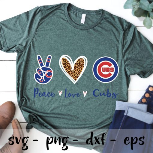 Peace love Chicago Cubs svg,