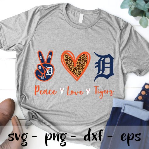 Peace love Detroit Tigers svg