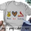 St Louis Cardinals svg - Peace love St Louis Cardinals svg, MLB svg, Logo Baselball team svg
