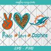 Peace love Dolphins svg, Miami Dolphins Football svg, Football NFL Svg Png Cricut Cameo File Silhouette Art