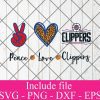 Peace love Los Angeles Clippers svg, Los Angeles Clippers fan svg, Los Angeles Clippers Basketball svg, Logo NBA team svg, Sports SVG PNG EPS DXF Cricut File Silhouette Art
