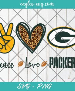 Peace love Packers svg, Green Bay Packers Football svg, Football NFL Svg Png Cricut Cameo File Silhouette Art