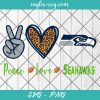 Peace love Seahawks svg, Seattle Seahawks Football svg, Football NFL Svg Png Cricut Cameo File Silhouette Art