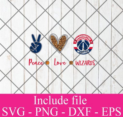 Peace love Washington Wizards svg, Washington Wizards fan svg, Washington Wizards Basketball svg, Logo NBA team svg, Sports SVG PNG EPS DXF Cricut File Silhouette Art