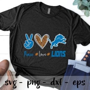 Peace love Detroit Lions svg