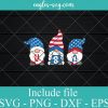 4th of July Gnomes Patriotic USA Flag SVG PNG EPS DXF Cricut Cameo File Silhouette Art