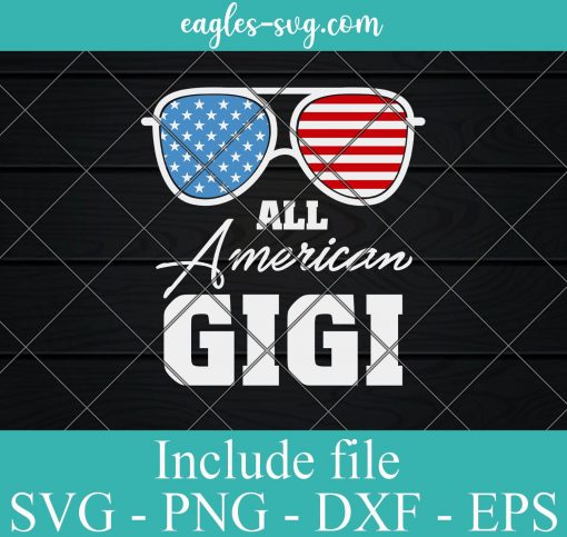 All American Gigi Sunglasses USA Flag SVG PNG EPS DXF Cricut Cameo File Silhouette Art