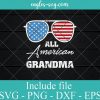 All American Grandma Sunglasses USA Flag SVG PNG EPS DXF Cricut Cameo File Silhouette Art