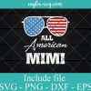 All American Mimi Sunglasses USA Flag SVG PNG EPS DXF Cricut Cameo File Silhouette Art