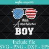 All American Boy Sunglasses USA Flag SVG PNG EPS DXF Cricut Cameo File Silhouette Art