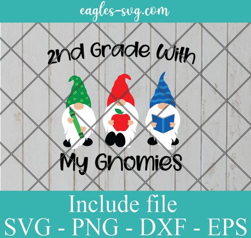 Back to school 2nd grade Svg, 2nd grade with my gnomies Svg – SVG PNG EPS DXF Cricut Cameo File Silhouette Art