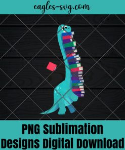 Cute Dinosaur Book Reading Png Sublimation , Reader Png , Teacher Png , T-shirt design sublimation design