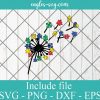 Dandelions Autism Puzzles Colorful SVG PNG EPS DXF Cricut Cameo File Silhouette Art - Autism Awareness Svg, Puzzle Svg, Awareness Svg