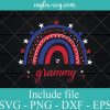Granmmy American Flag Rainbow Heart 4Th Of July SVG PNG EPS DXF Cricut Cameo File Silhouette Art