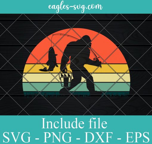 Bigfoot Fishing SVG PNG DXF EPS Cricut Silhouette