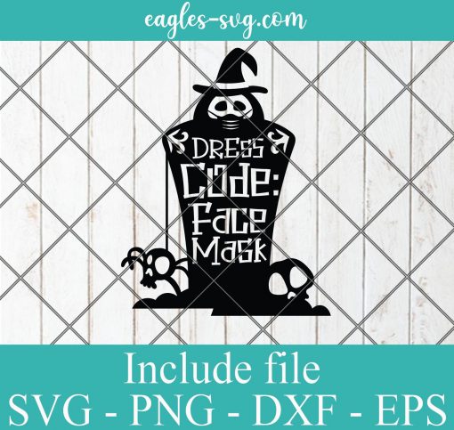 Quarantine Halloween Dress Code Face Mask SVG PNG DXF EPS Cricut Silhouette