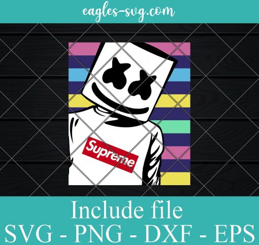 Marshmello Supreme Funny SVG PNG EPS DXF Cricut File Silhouette Art
