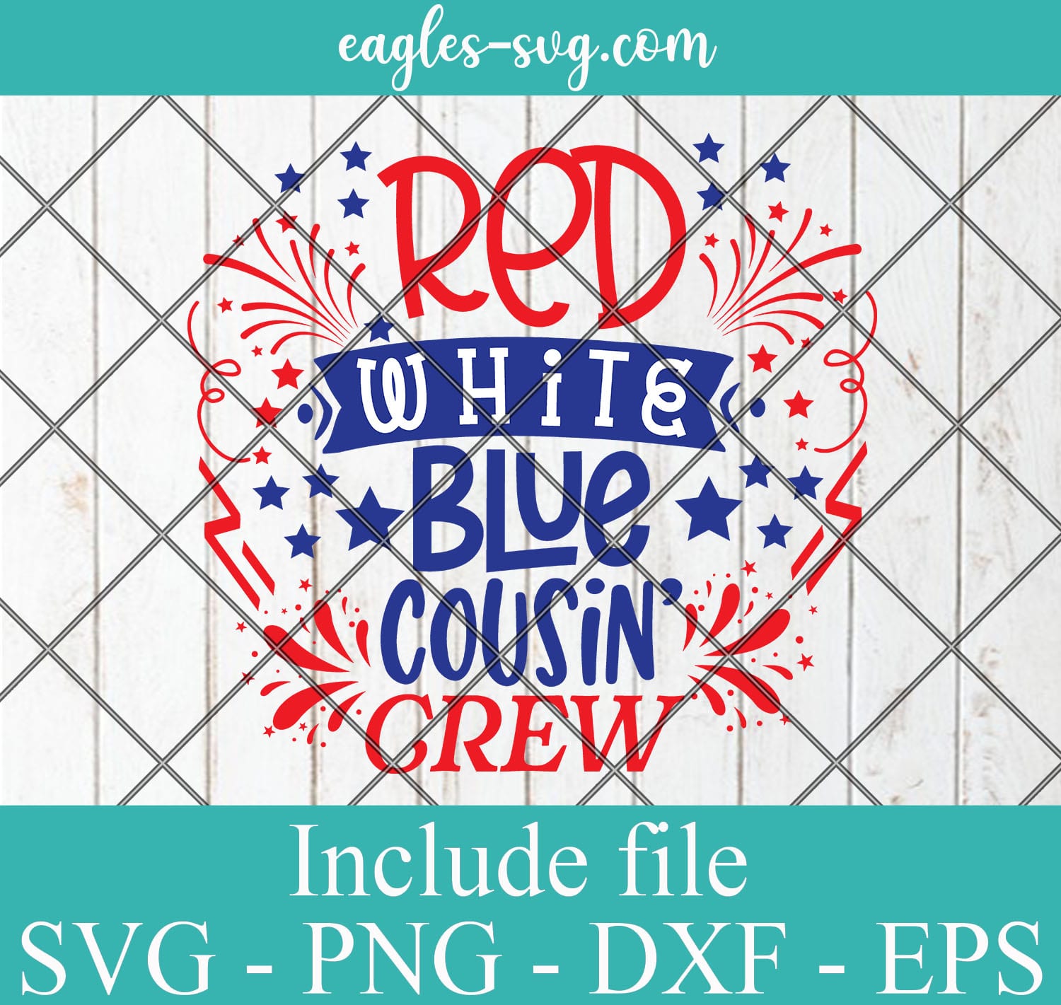 Red White and Blue Cousin Crew Svg, 4th of July Svg