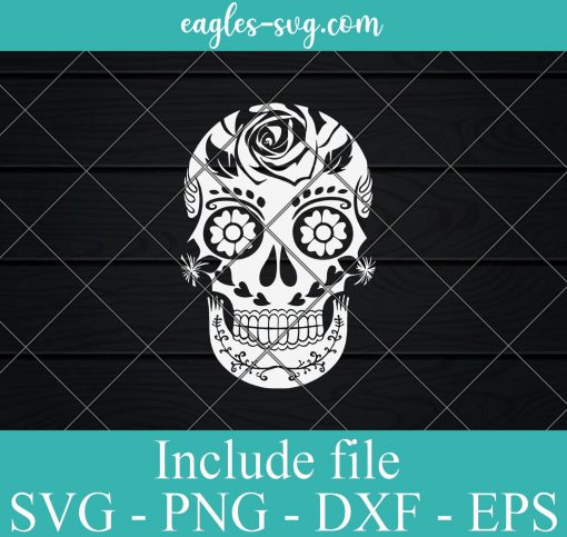 Sugar Skull Funny Halloween SVG PNG DXF EPS Cricut Silhouette