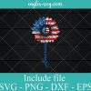 Sunflower USA American Flag svg, 4th of july Svg, Independence day Svg