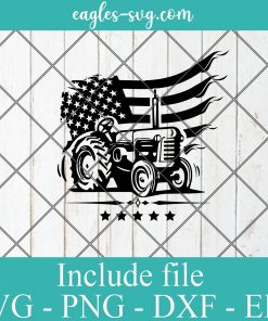 USA Farm Tractor SVG PNG DXF EPS Cricut Silhouette