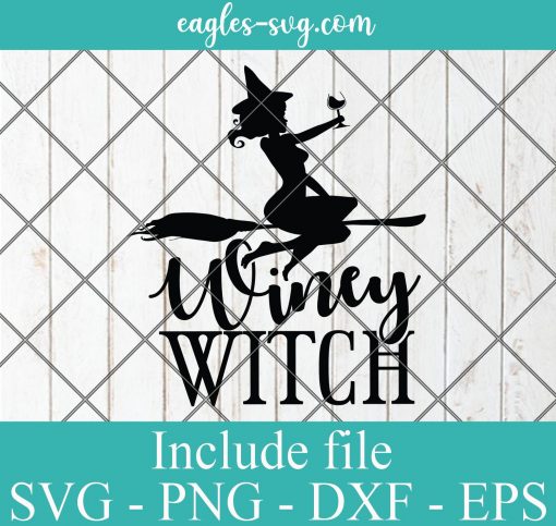 Happy Halloween Winey Witch SVG PNG DXF EPS Cricut Silhouette