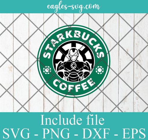Ironman Starbucks Logo SVG PNG DXF Cricut Silhouette - Starbucks Coffee SVG, Marvel Starbucks SVG, Superhero Stacbucks SVG